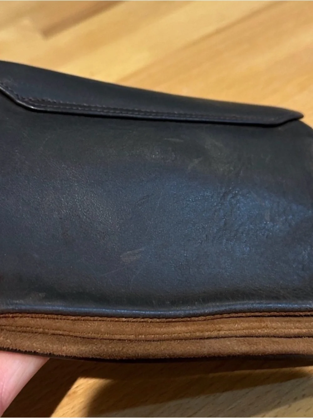 Celine Black Leather Wallet with Gold Accent